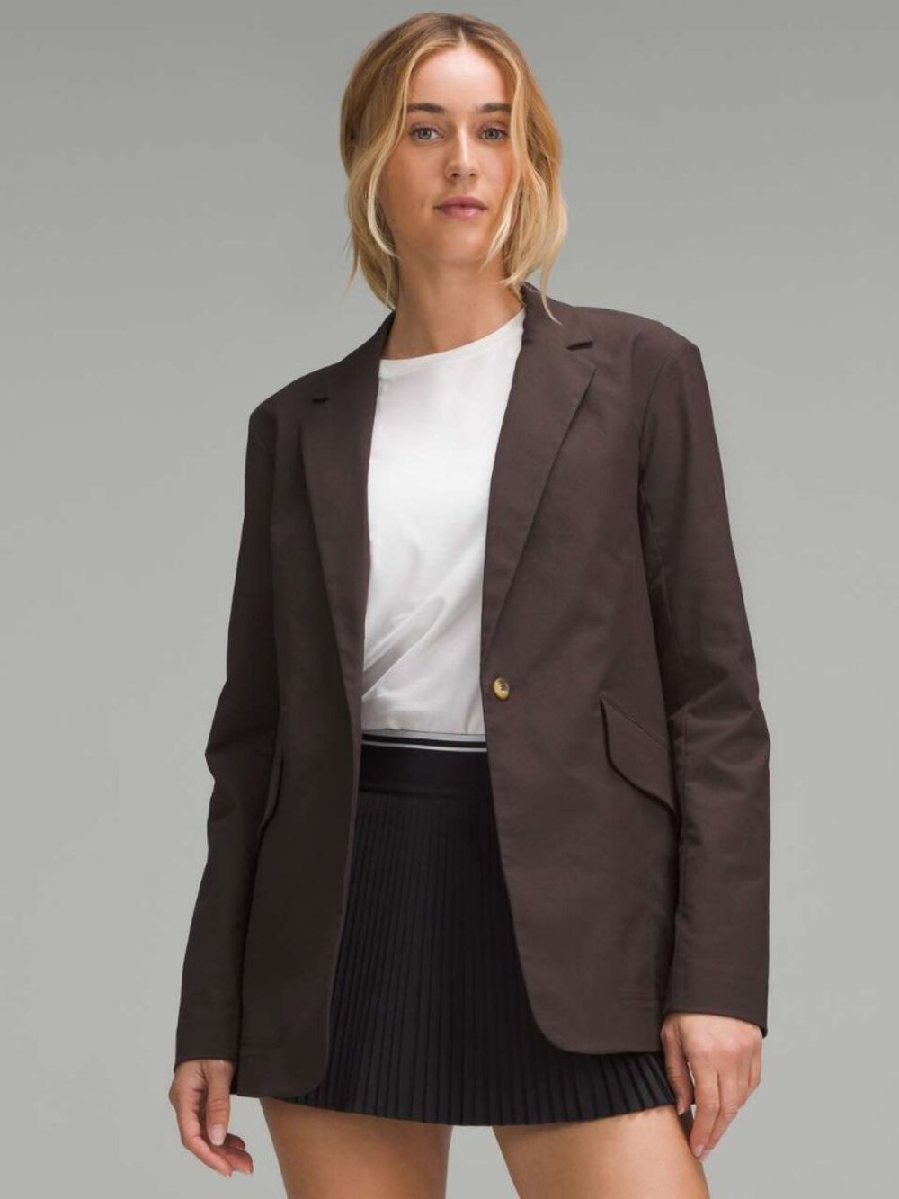 Lululemon Relaxed Fit Twill Blazer Jacket Espresso Brown Oversized Sports Coat L